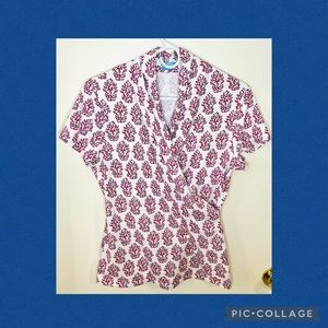 SOLD! J. McLaughlin Print Surplice Wrap Short Sleeve Top